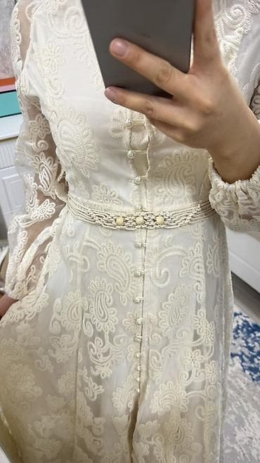 вечернее платье рыбка: Ажурное платье в пол цвета айвори размер S но и подойдет у кого М — 2