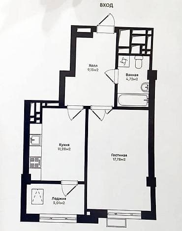 однушка: 2 комнаты, 48 м², Элитка, 4 этаж, Готовая ПСО (под самоотделку) — 8