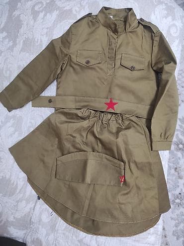Детский комплект: 1) Костюм «солдатик» (форма цвета хаки) - Рубашка с