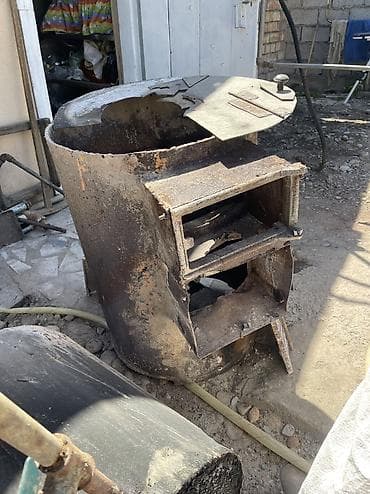 газовые котёл: Металлическая печь под казан/буржуйка с зольником - Материал — 1