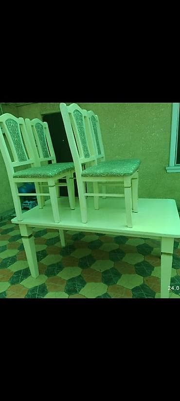 Кухонный стол и стул, цвет - Бежевый