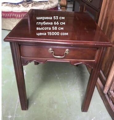 тумбочку под телевизор: Керебеттин жанындагы тумба, Күзгүсүз, түсү - Күрөң, Жыгач — 6