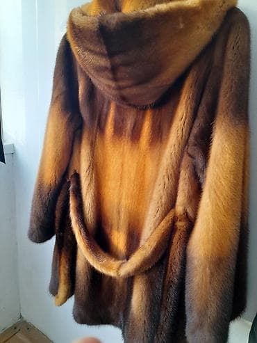 с мехом чернобурка с: Шуба, По колено, Канада, С капюшоном, 2XL — 4