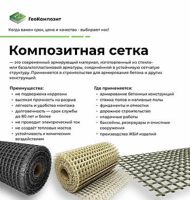 Композитная сетка для армирования Современный армирующий материал из