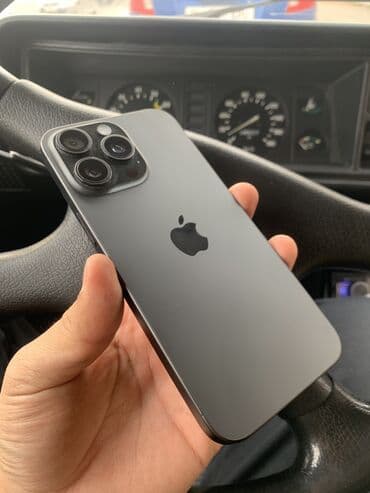 wifi adapter: IPhone 15 Pro Max, Колдонулган, 256 ГБ, Black Titanium, Каптама, 87 % — 1