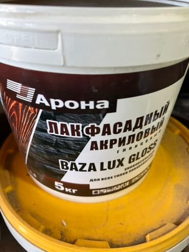 краска оптима: Акриловый фасадный лак «Арона Baza Lux Gloss» в ведре 5 кг — 1