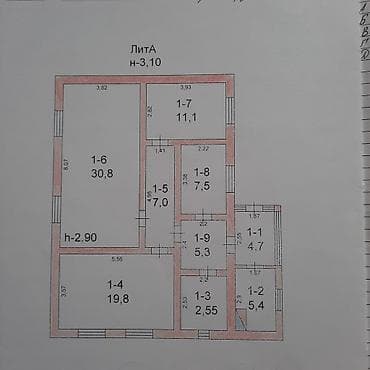 продаю дом в ак ордо 1: Военно антановка уй кызыл кирпич менен салынган 11 ге 13 ичи бардык — 5