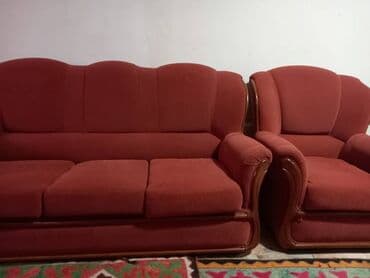 Шкафы: Гарнитур для зала, Б/у, Диван, Ткань, текстиль, Самовывоз — 2