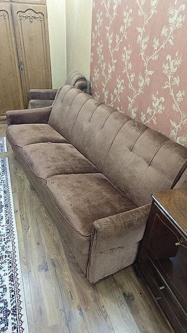 Комплект мягкой мебели, цвет - Коричневый