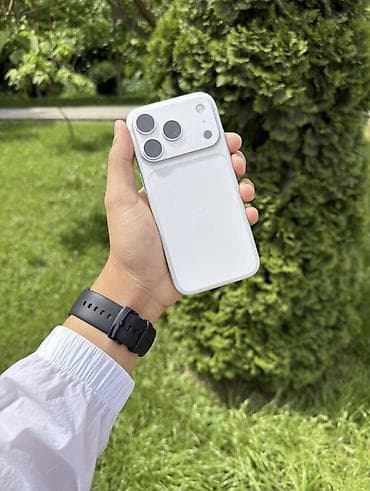 iphone 8 pro: IPhone 17 Pro, Б/у, 256 ГБ, White Titanium, Зарядное устройство, Чехол, Кабель, 97 % — 1