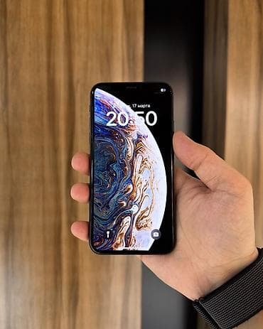 IPhone Xs, Б/у, 64 ГБ, Черный, Защитное стекло, Чехол, 74 %
