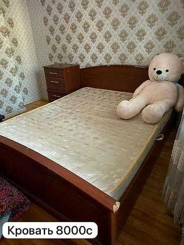 Спальные гарнитуры: Спальный гарнитур, Двуспальная кровать, ДСП, цвет - Коричневый — 2