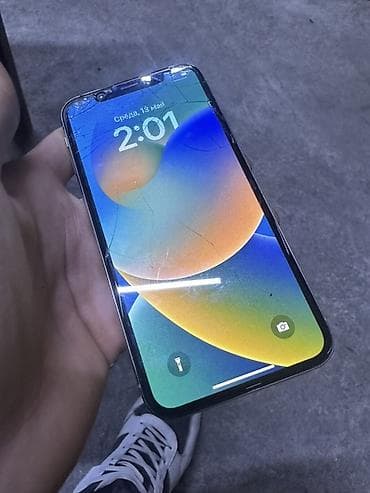 IPhone X, Б/у, 64 ГБ, Серебристый, 100 %