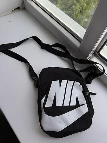 apple wallet: Сумка через плечо Nike (кросс-боди) - Цвет: черный с крупным белым — 1