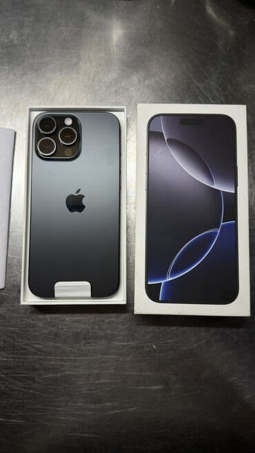 IPhone 16 Pro Max, Б/у, 256 ГБ, Black Titanium, Защитное стекло, Чехол, Кабель, 90 %