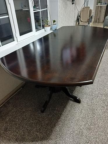 чайные столы: Стол для зала, Б/у, Раскладной, Овальная — 3