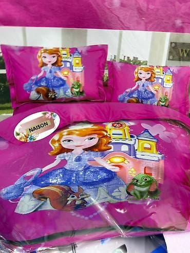 Детское постельное бельё с ярким принтом «принцесса и замок». 1,5ка — 1