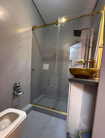 суточный квартира бишкек филармония: 2 комнаты, Душевая кабина, Постельное белье, Кондиционер — 9