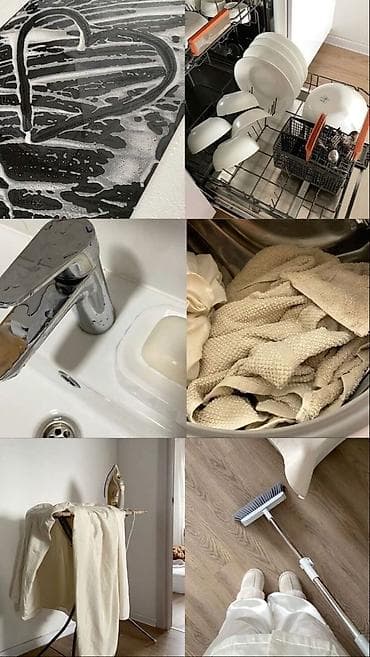 Клининг кызматтары: Бөлмөлөрдү тазалоо, | Оңдоо иштеринен кийин тазалоо, | Батирлер — 10