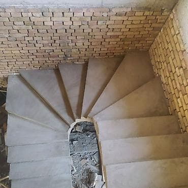 щебень декоративный: Бетонная лестница Наружные, Форма лестницы: Много-маршевая — 9