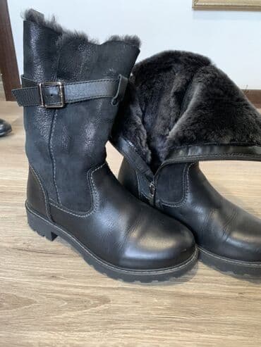 Киреге берилүүчү кийимдер: Зимние женские сапоги черного цвета. - Материал верха: натуральная — 2