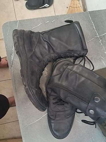 ботинки тактические: Высокие черные тактические/военные берцы - Материал: натуральная кожа — 2