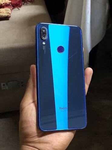 Техника жана электроника: Redmi, Redmi Note 7, Колдонулган, 128 ГБ, түсү - Көк, 2 SIM — 1