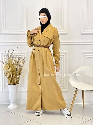 рубашка платья: Платье-рубашка макси для женщин - Фасон: свободный А-силуэт с — 1