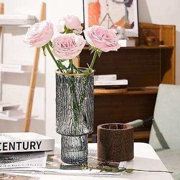 Стеклянная Ваза • Деревянная подставка • Ваза (прочное, толстое at lalafo.kg Стеклянная Ваза • Деревянная подставка • Ваза (прочное, толстое