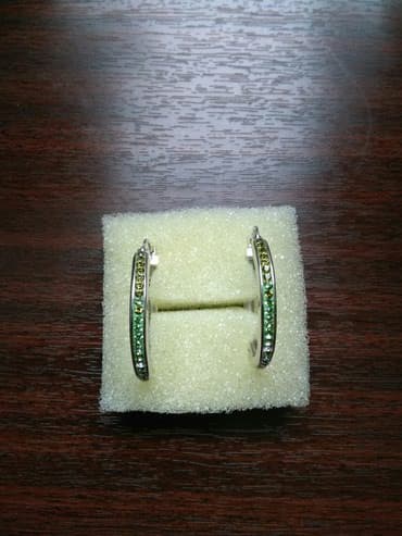 Серебряные серьги, Проба 925, Цирконий, Женские, Новый