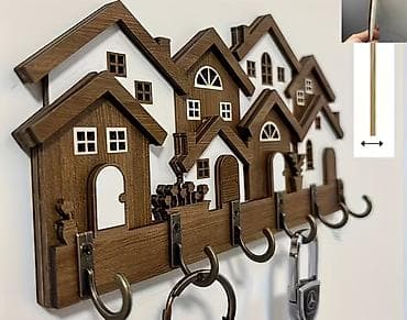 зонтики бишкек: Декоративная настенная ключница с крючками «Домики» 650 сом - — 3