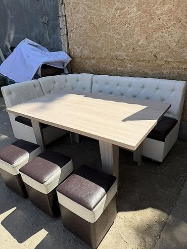 продаю куханый уголок: Кухонный мягкий уголок, Б/у, Другой материал, цвет - Белый — 4