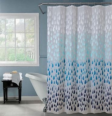 штора для душа: Шторы для ванной комнаты — водоотталкивающие, с люверсами/кольцами для — 3
