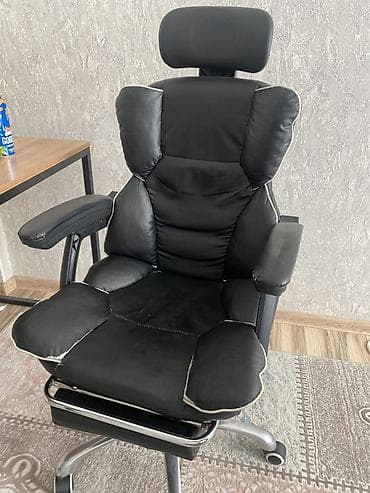 Офисное кресло, С колесиками, цвет - Черный, Экокожа at lalafo.kg Офисное кресло, С колесиками, цвет - Черный, Экокожа