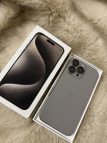 IPhone 15 Pro Max, Б/у, 256 ГБ, Natural Titanium, Коробка, 87 %