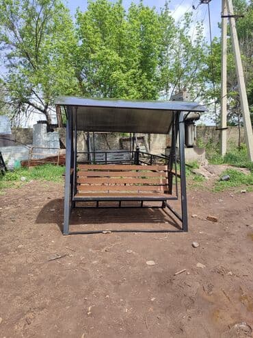 кресло висячее: Садовые качели Металл, Со спинкой, С крышей — 13
