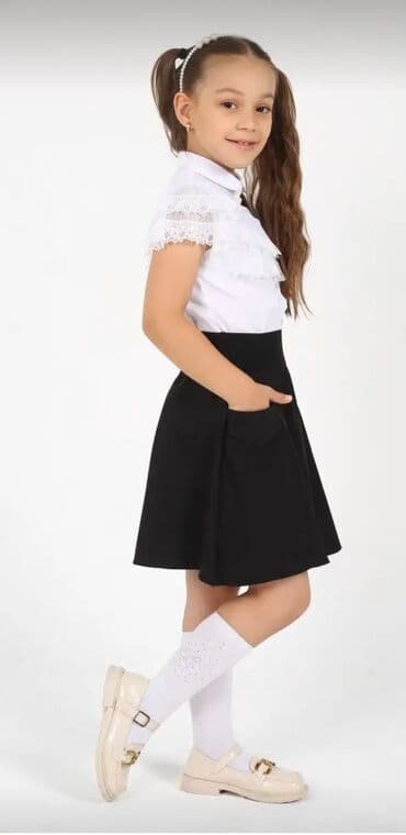 кожанный плащ: Школьная форма, цвет - Черный, Новый — 6