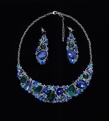 украшения с национальными узорами: Изящное вечернее колье с горным хрусталём, не темнеет. Производство — 6