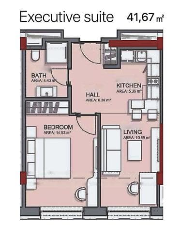 Продажа квартир: 1 комната, 41 м², Элитка, 8 этаж, Дизайнерский ремонт — 3