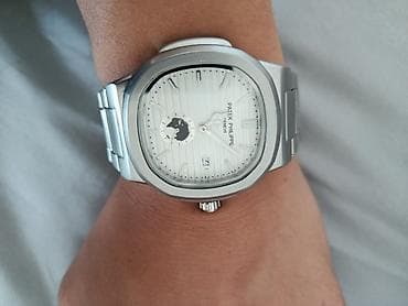 часы токмок: Наручные часы в стиле Patek Philippe Nautilus, серебристые - Корпус — 2