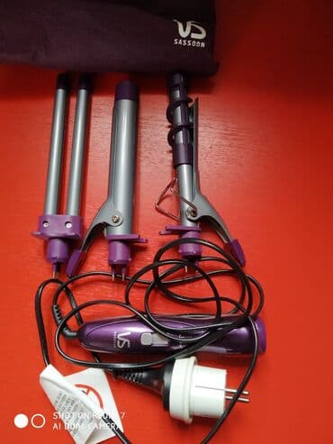 утюжок с тремя насадками: Фирменная плойка,три насадки и адаптер — 3