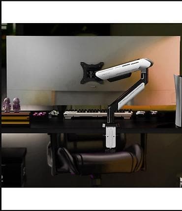 m tech: Газлифт‑кронштейн для монитора MDA0816B (черно‑белый), 17"–42" - — 1