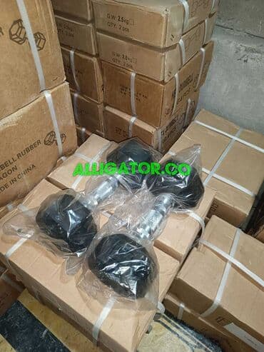 гантели для начинающих дома: Комплект гантелей с резиновым покрытием, каждая весом 5 кг. Гантели — 1