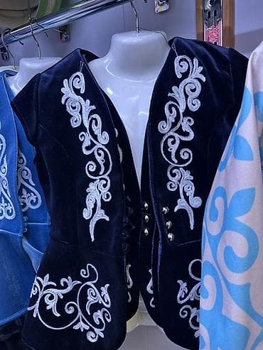 националь: Традиционный казахский жилет (камзол) из бархата 4-10 лет - Материал — 6