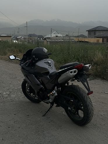 350 rx: Спортивный мотоцикл в полном обвесе, серо‑черный с графикой — 2