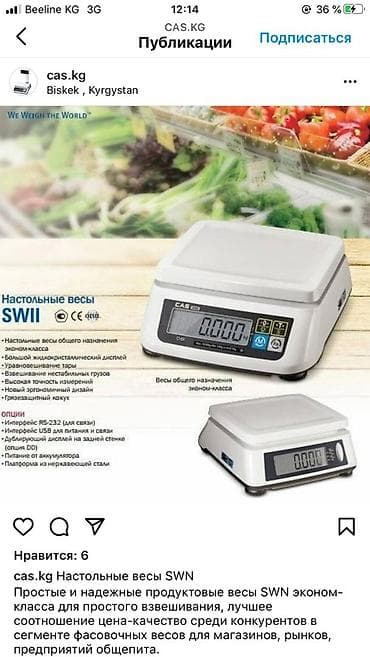 весогонки: Весы порционные CAS SWN-6 — практичные фасовочные весы бюджетной — 2
