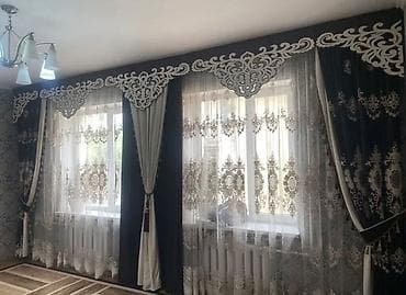 для стирки: Комплект штор с ажурным ламбрекеном - Дизайн: классический с — 3