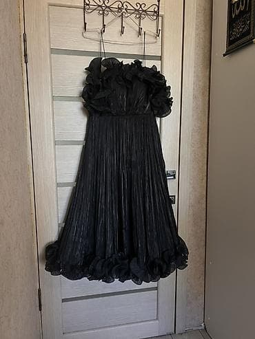 платье комбинация: Вечернее платье, А-силуэт, Длинная модель, Шифон, Без рукавов, M — 2