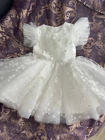 Детское платье, цвет - Белый, Новый