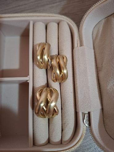 Золотые серьги и кольцо — наборы и отдельные модели - Пара серег